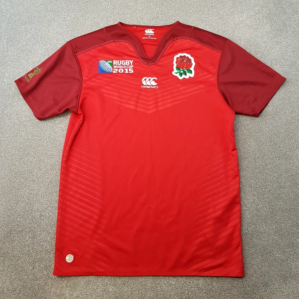 Canterbury England Rugby Shirt Medium Red Away 2015 World Cup Jersey Rose - Image 1 of 4