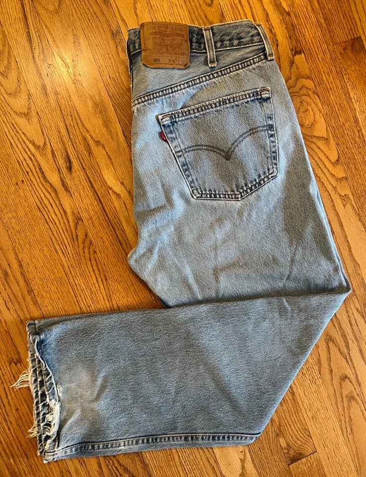 Vintage 90s Levi's XX 501 Button Fly Jeans Men’s Size 40 x 30 Made in USA Worn - Image 1 of 4