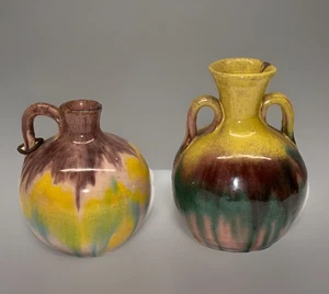 Jarra de cerámica artística CC Cole multi-acristalamiento vintage de Carolina del Norte goteo - Imagen 1 de 6