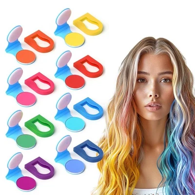 Tiza para cabello lavable de 8 colores - Tinte temporal para niños/adultos, festivales Foto 1 de 4