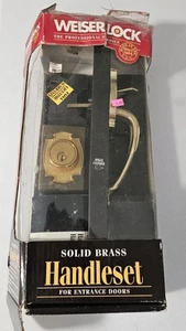 Weiser Handleset Solid Brass Single Cylinder Vintage NOS - Picture 1 of 10