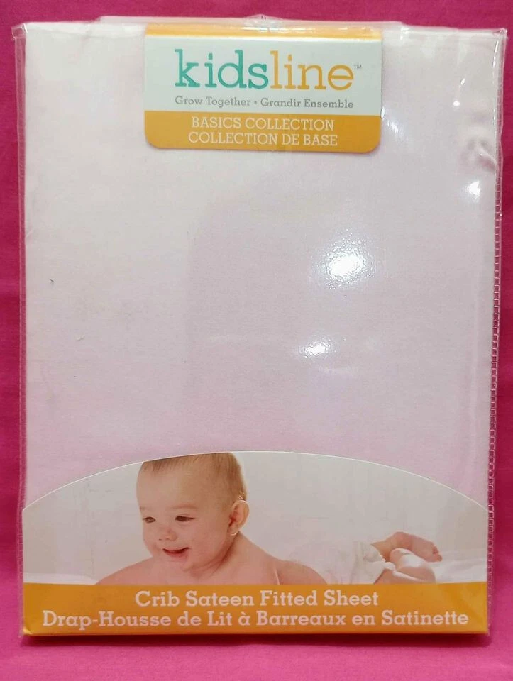Kidsline 100% Cotton Fitted Crib Sheet Pink New In Packaging - Image 1 of 1