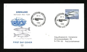Greenland 1983 Cachet FDC Salmon. High value. Excellent condition. Used - Picture 1 of 1