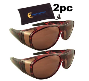 Blaue blockierende Passform über Sonnenbrille Blocker Tragen über Brille Herren Damen groß - Bild 1 von 6