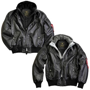 Giacca Alpha Industries MA-1 D-Tec FL nera 123106 imitazione pelle M L XL XXL XXXL - Foto 1 di 3