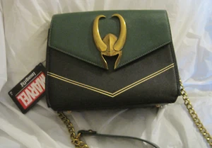 Bolso Bandolera Loungefly Marvel Loki Casco Verde ~ Nuevo con Etiquetas ~ LBDLM - Imagen 1 de 9