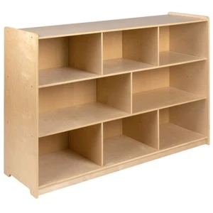 Flash Wooden 8 Section Storage Cabinet, 36"H in Natural - MK-STRG002-GG - Picture 1 of 1