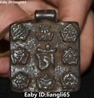 China Bronze Blessing 8 Fish Symbol Signed Insignia Amulet Talisman Pendant 