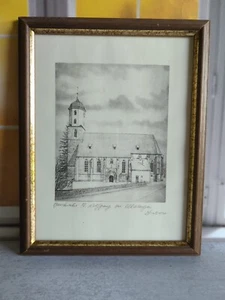 St. Wolfgang Gotische Kirche Ellwangen Jagst Deutschland Zeichnung Baden-Württemberg A99 - Bild 1 von 4
