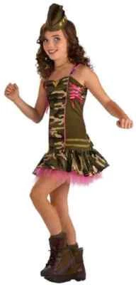 Disfraz de mocoso del ejército camuflaje drama militar reinas disfraz elegante Halloween preadolescente adolescente Foto 1 de 2