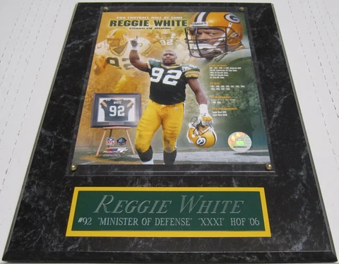 REGGIE WHITE GREEN BAY PACKERS FRAMED 8X10 PHOTO-MAN CAVE ART-12X15 WALL PLAQUE Cover
