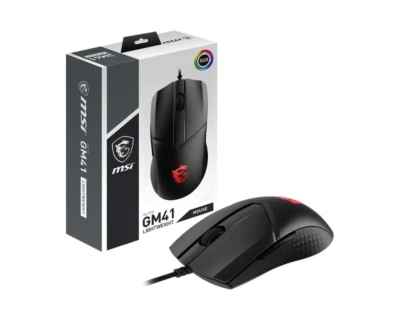 MSI Clutch Lightweight GM41 Wired Gaming Mouse - Black --65grams - Image 1 of 4