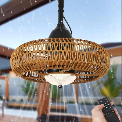 Waterproof Outdoor Ceiling Fan with Lights Remote Control, Wet Rated Gazebo Fan - Image 1 of 4