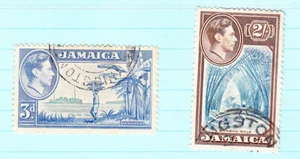 Jamaica, 1938 KGVI 3d blue & 2/-, used - Picture 1 of 1