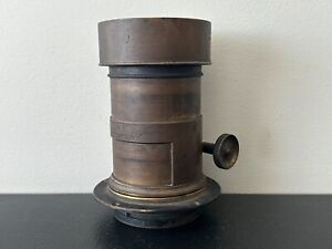 LARGE Antique Vintage Brass Camera Lens - J.H. DALLMEYER LONDON 2.B. PATENT 1867