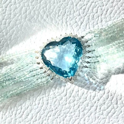 Collar Gargantilla Diamante Topacio Azul Oro Blanco 18k Foto 1 de 4