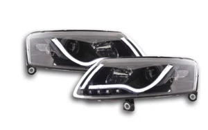 Fanali Fari Daylight led fondo nero per  Audi A6 tipo 4F anno 2004-2008 - Foto 1 di 5