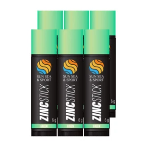 Sun Sea and Sport Green Zinc Stick 6 x 6g Water-Resistant for Outdoor Fun - Picture 1 of 1