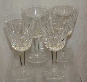 Set of 4 Waterford LISMORE 5 7/8" Claret Wine Stems Crystal Glass Signed - Picture 1 of 11