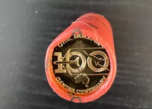 2020 $1 One Dollar QANTAS Centenary Security Roll Head/TAIL UNC Coin Collectable - Foto 1 di 3