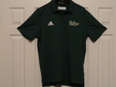 New! Mens ADIDAS NCAA SOUTH FLORIDA BULLS GAMEMODE POLO SHIRT EC2852 BGREEN Cover