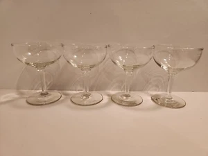 Set Of 4 Vintage Crystal Coup/ Martini Glasses - Picture 1 of 7