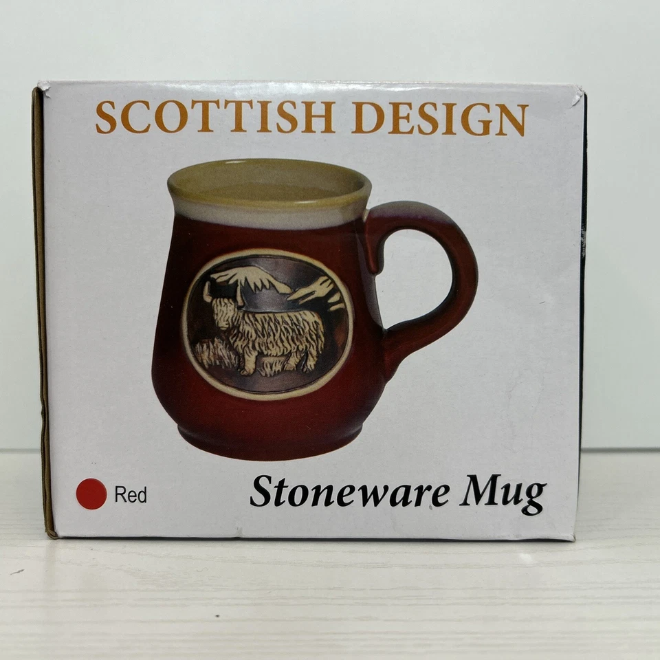 Glen Appin of Scotland Highland Cow Stoneware Mug - RED PT1010-RED