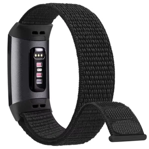 Nylon Watch Strap For Fitbit Charge 6 Band Sport Bracelet Loop Wristbands BLACK - Bild 1 von 1