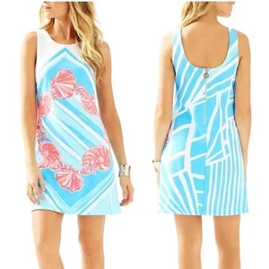 Abito Lilly Pulitzer XS Callie Shift blu piscina per il guscio di esso - Foto 1 di 4