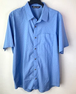 Travis Mathew Herren Button Up Fanfare Gepflegt Kurzarm Heather Federal Blue Gr. L - Bild 1 von 19