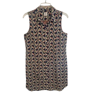 Cabi 5370 Heart Chain Amour Shirt Dress Womens Medium Blue Button Career Duster - Image 1 of 4