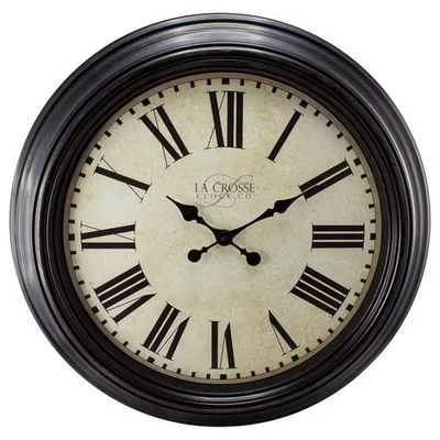 La Crosse Technology Analog Wall Clock Antique Bronze Dial Roman Numerals