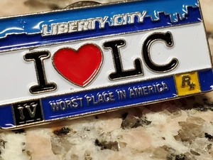 RARE NEW PROMO Grand Theft Auto IV I ❤️ LC Liberty City Pin Badge GTA 4 PS3 Xbox - Picture 1 of 7