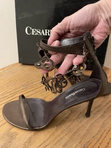 VERY RARE BRONZE SANDALS CESARE PACIOTTI Size 40 - Picture 1 of 6