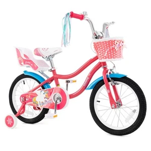 Adjustable Girls Bike for 4-7 Years Old 16" Kids Bicycle with Basket & Doll Seat - Picture 1 of 9