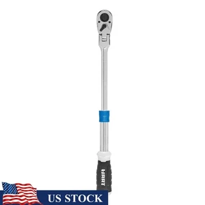 1/2 Inch Drive Extendable Ratchet 90 Tooth Flexible Head Chrome Finish Tool New - Picture 1 of 8