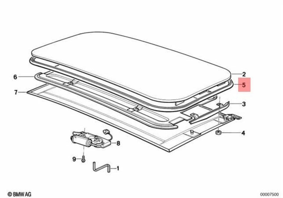 Junta de techo corredizo elevador corredizo original BMW E31 8 Series 54128108334 Foto 1 de 1