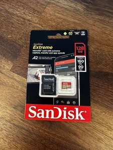 SanDisk 128GB Micro SD SDXC microSD TF Class 10 128GB A2 Extreme U3 160MB/s - Bild 1 von 2