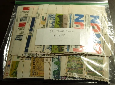 6 CENT PLATE BLOCKS WITH FACE VALUE OF $12.00 MINT NEVER HINGED - Image 1 of 2
