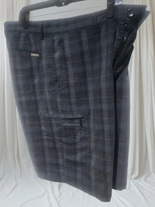 Greg Norman Tasso Elba 36 Negro Revestido Golf Elastizado Pantalones Cortos Camisa Agarre Cintura - Imagen 1 de 4