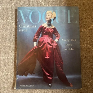 Rare Vintage VOGUE Magazine UK DECEMBER 1958 Dior Vivier Groucho Elizabeth David - Picture 1 of 7