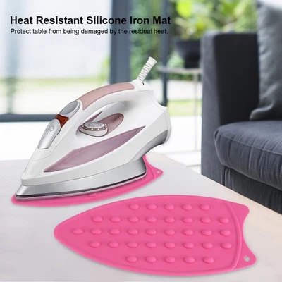 ˜(Rose Red)Anti Slip Heat Resistant Silicone Iron Mat Hot Safety Protection - Image 1 of 4