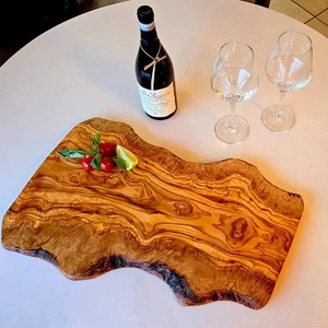 Handmade Massive Olive Wood Board Irregular Shaped Natural Serving Board Gift - Picture 1 of 18