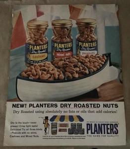 Plantadores cacahuetes anuncio 1964 arte retro años 60 original vintage comida arte nueces mixtas - Imagen 1 de 1