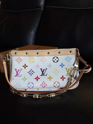 NWT Louis Vuitton x Takashi Murakami Pochette Accessoires in Multicolore White - Image 1 of 4