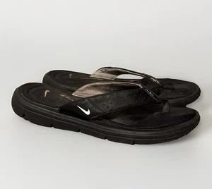 Nike Sandals Womens 8 Flip Flops Black Comfort Footbed Slip On Thong 354925-011 - Picture 1 of 6