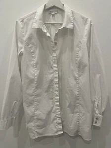 Blusa J. Jill Camisa Blanca Colección Botón Frontal Manga Larga Talla M Mediana - Imagen 1 de 5