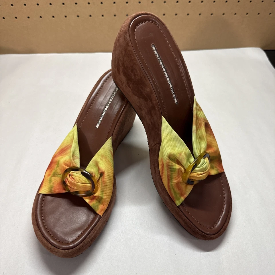 DONALD J PLINER Sandles Sapatos de salto aberto para mulheres 7.5-8 com nó e dedos abertos Y2K - Imagem 1 de 4