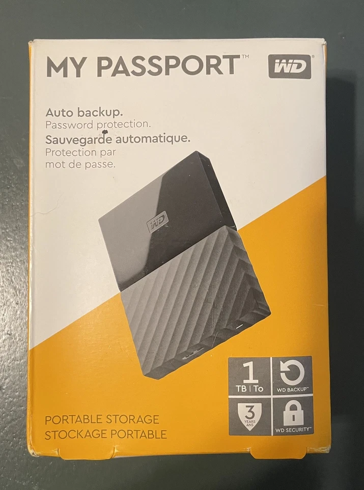Western Digital WD My Passport 1TB External Portable Storage USB 3.0 Hard Drive - Image 1 of 4