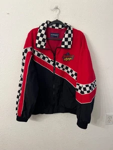 Chaqueta de Carreras Swingster Snap-On Roja/Negro Diseño de Bandera a Cuadros para Hombre Talla XL - Imagen 1 de 6
